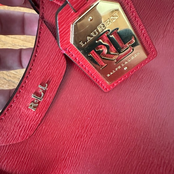 Ralph Lauren Red Leather tote purse - Picture 7 of 10